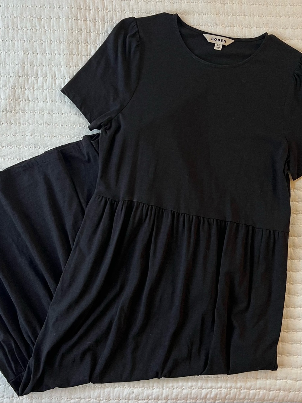 Boden Puff Sleeve Maxi Dress in Black